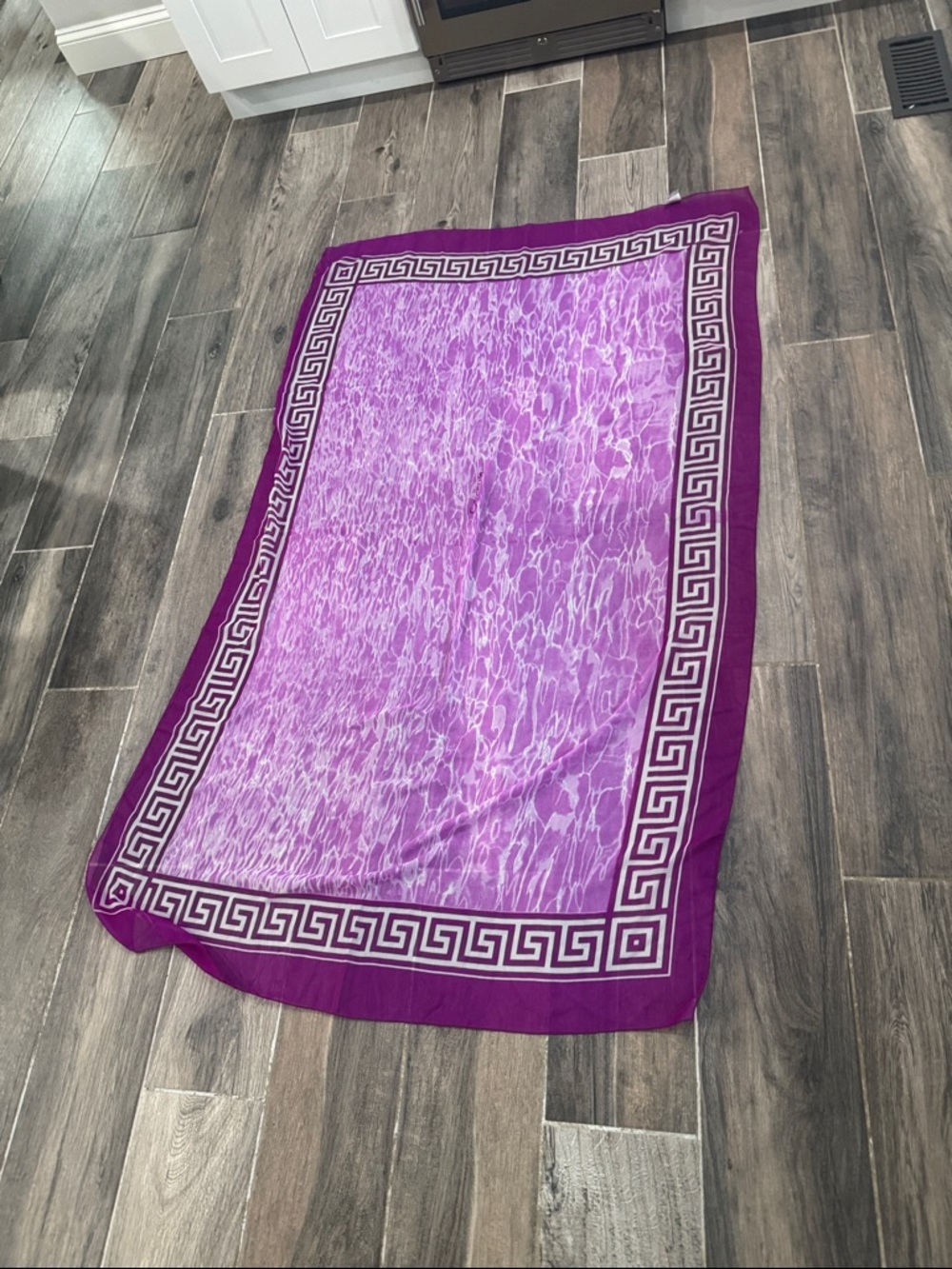 Rima Imar Purple Marble Print Swim Coverup Sarong